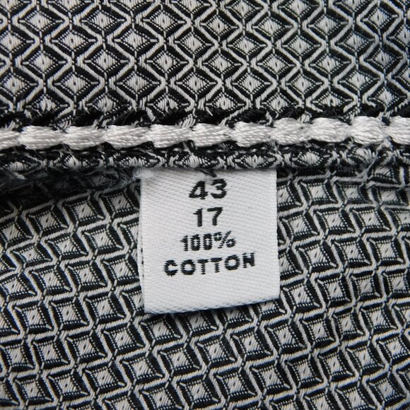 Robert Graham Black & White Diamond Patterned Dress Shirt | Fitted | EUC | 17 43 - Picture 10 of 14